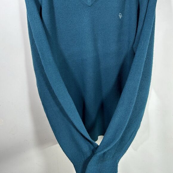 Vintage Christian Dior Sweater Orlon Acrylic V Neck Blue USA Made Mens L - Picture 8 of 8
